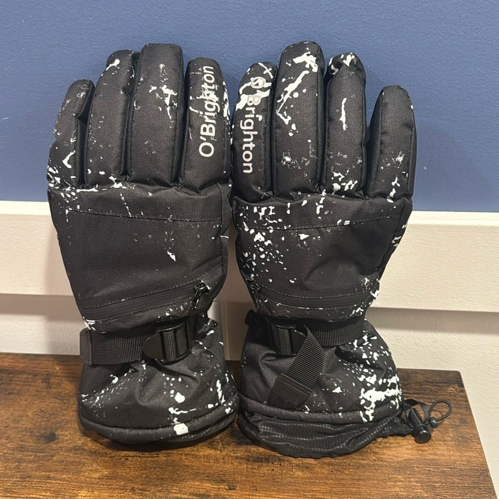 Ski Winter Unisex Adult Gloves With Zipper Pocket Waterproof Touchscreen size L